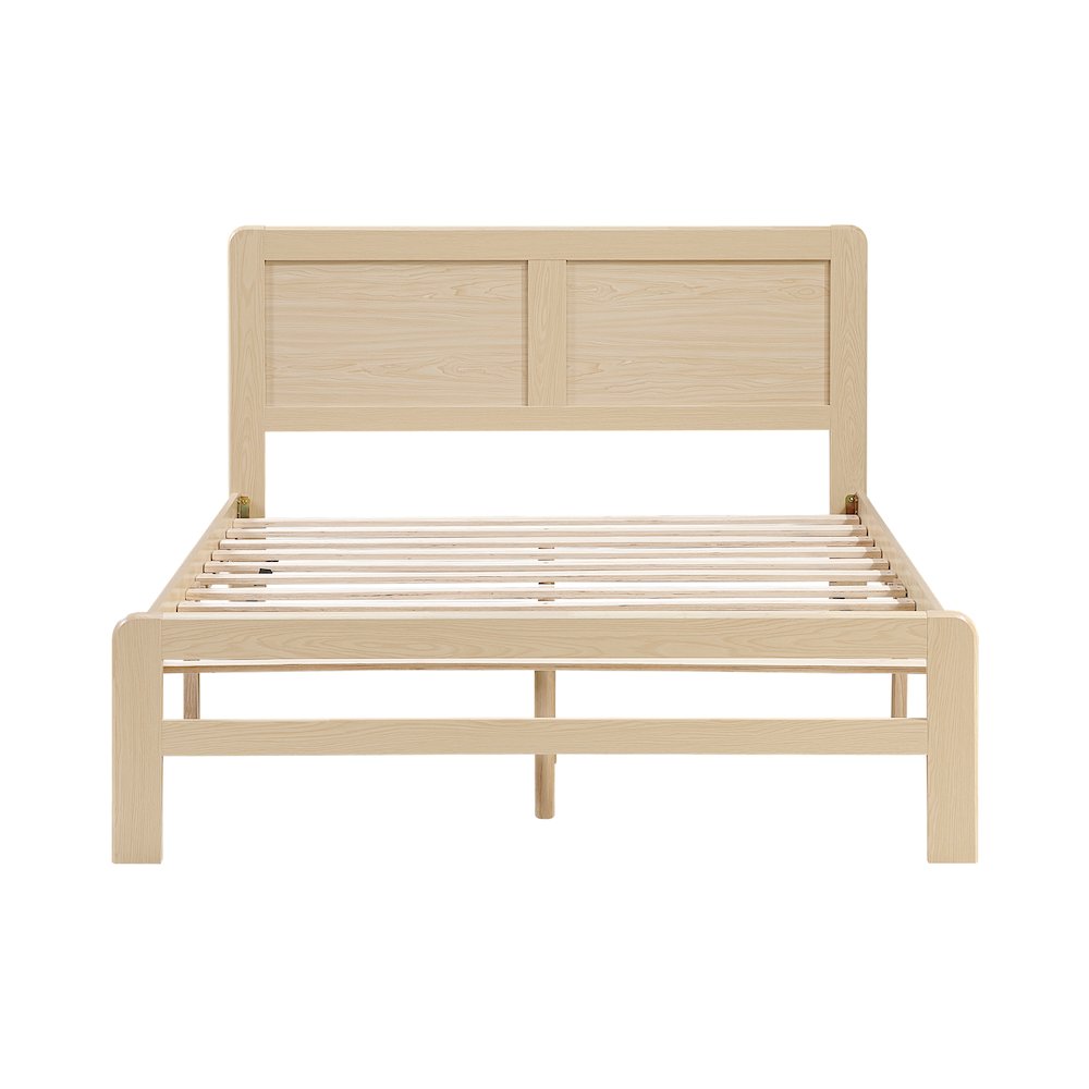 Carter Asian Hardwood Queen Platform Bed in Natural