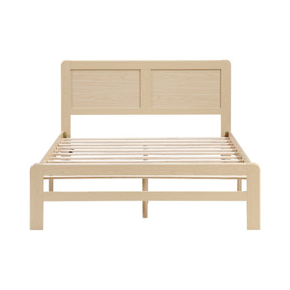 Carter Asian Hardwood Queen Platform Bed in Natural