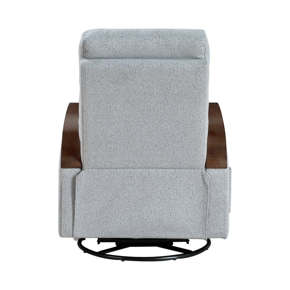 Margerie Boucle Swivel Glider Reclining Chair in Gray