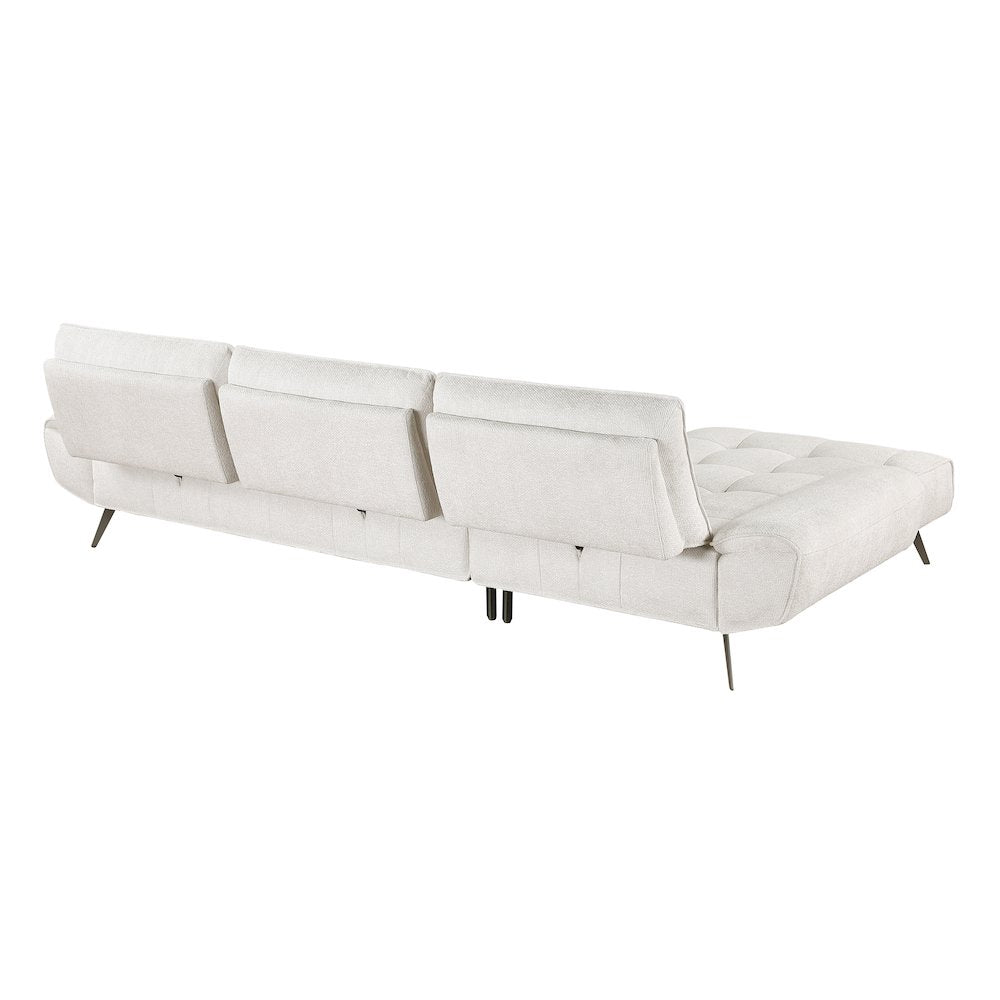 Dominic Chenille 2-Piece Sectional with Left Chaise in Beige