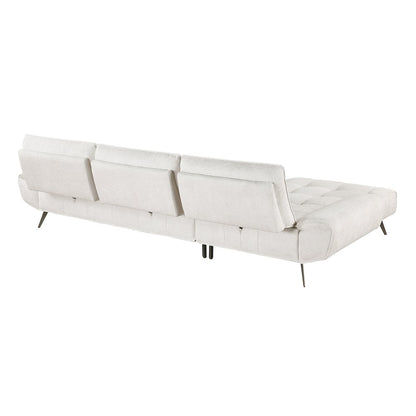 Dominic Chenille 2-Piece Sectional with Left Chaise in Beige