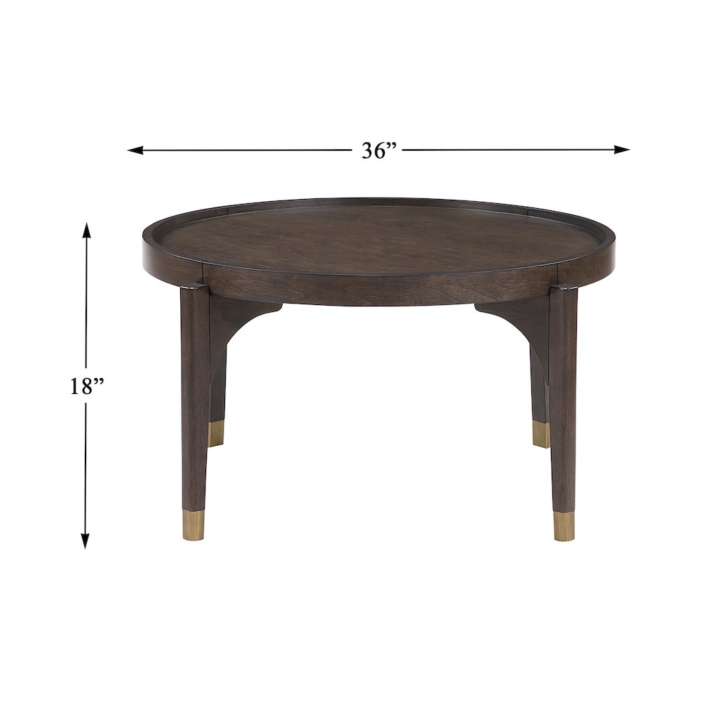 Anton Asian Hardwood Cocktail Table in Dark Brown