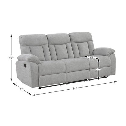 Jules Chenille 3pc Set: Sofa, Love, Chair in Gray