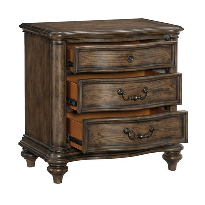 Heath Court Asian Hardwood Nightstand in Brown Oak