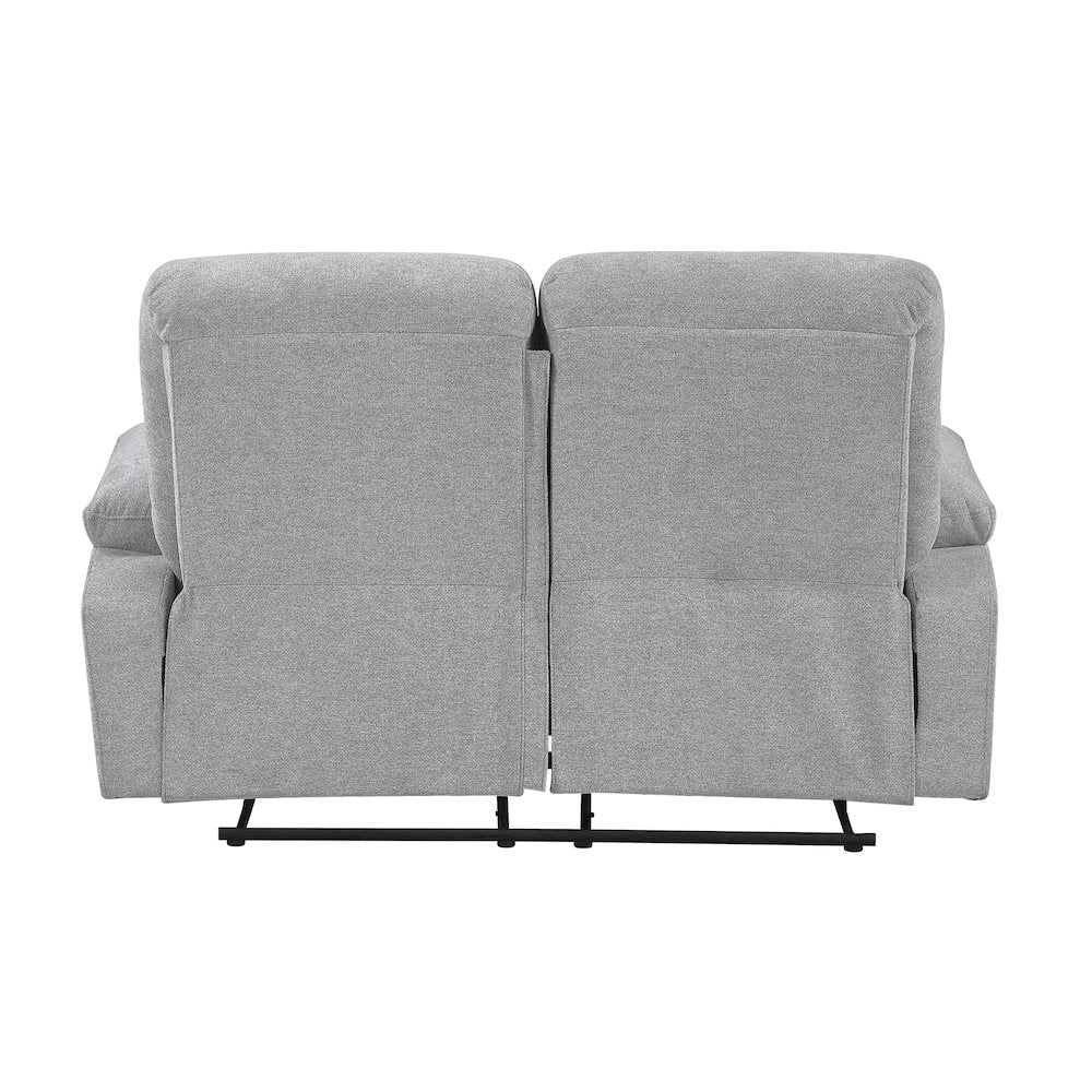 Jules Chenille Double Reclining Love Seat in Gray