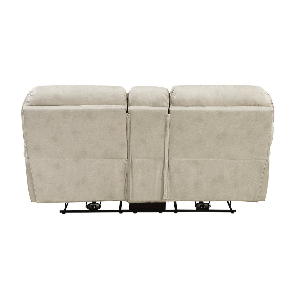 Proctor Microfiber Pwr Dbl Reclining L. Seat with Center Console in Sand