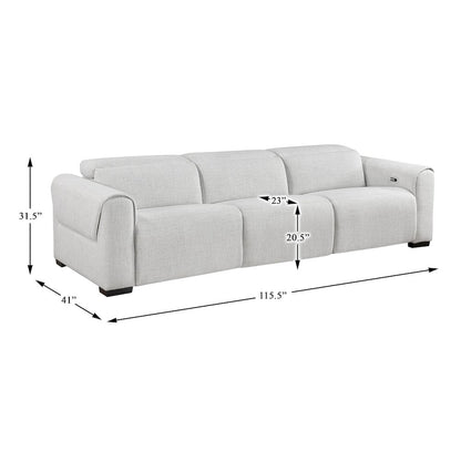 McPherson Chenille Power Double Reclining Sofa in Cloud