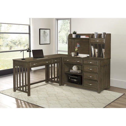 Blanche Asian Hardwood Corner in Brown Gray