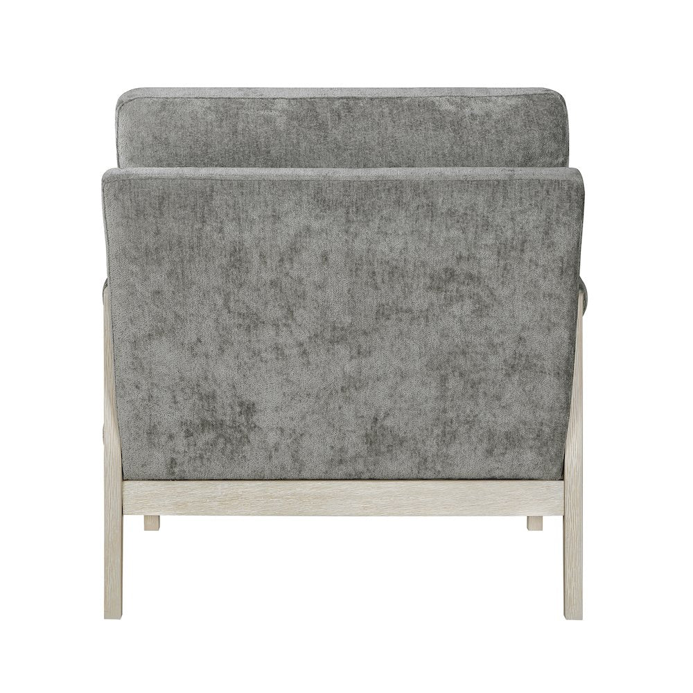 Umar Chenille Accent Chair in Brownish Gray