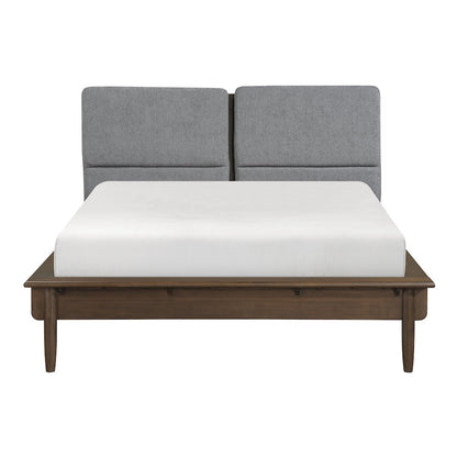 Astrid Asian Hardwood Eastern King Platform Bed in Walnut