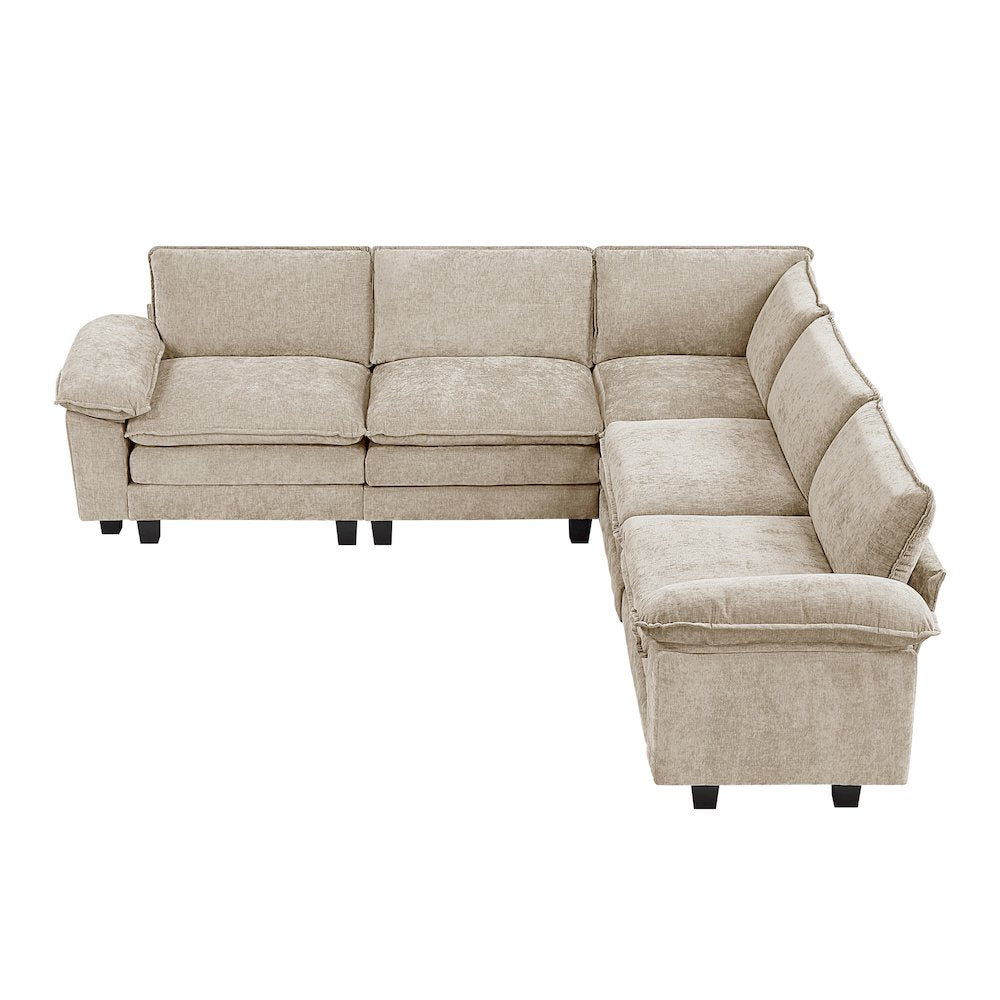 Dublin Chenille 5-Piece Modular Sectional in Taupe
