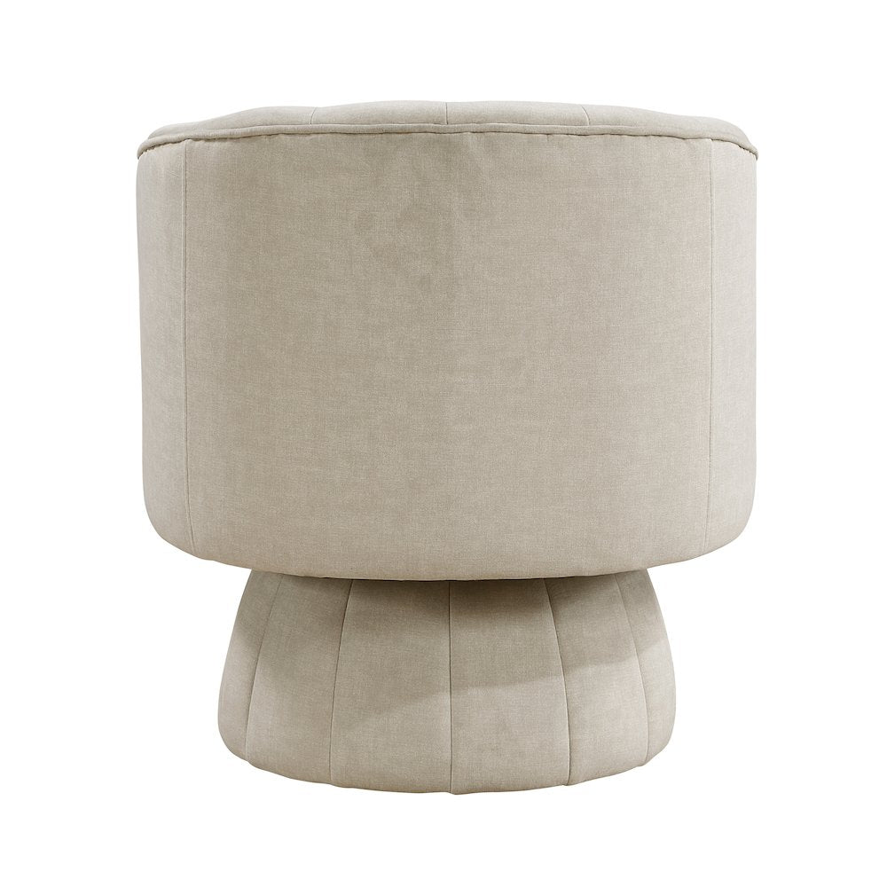 Lonita Velvet Swivel Chair in Taupe