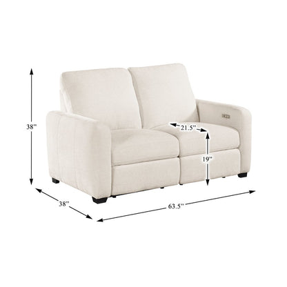 Vera Chenille 2pc Set: Sofa, Love in Beige