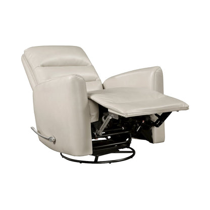 Dimitri Faux Leather Swivel Glider Reclining Chair in Beige