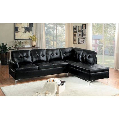 Barrington Faux Leather 2-piece set Sectional Sofa in Black