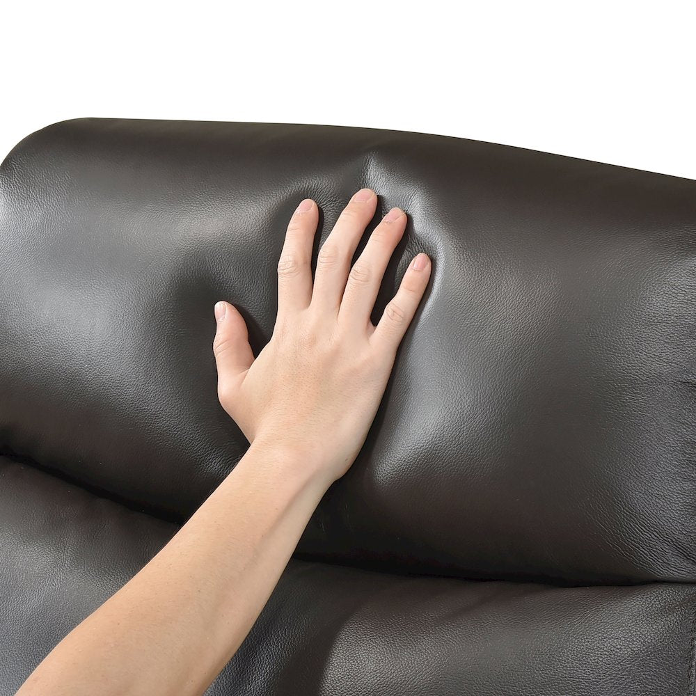Leif Leather Power Reclining Chair in Dark Brown