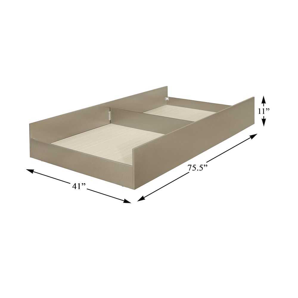 Loudon Asian Hardwood Trundle/Toybox in Champagne Metallic
