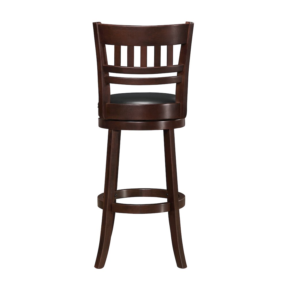 Edmond Rubberwood Bar Height Swivel Bar Stool in Dark Cherry