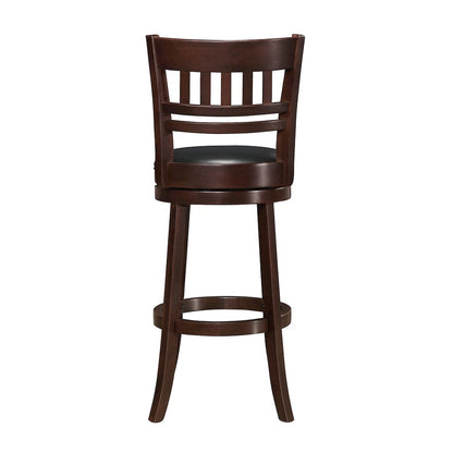 Edmond Rubberwood Bar Height Swivel Bar Stool in Dark Cherry