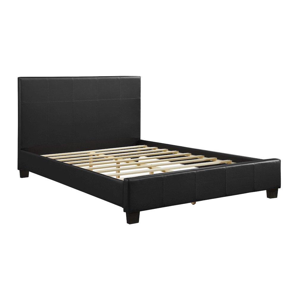 Lorenzi Faux Leather Eastern King Bed in Black