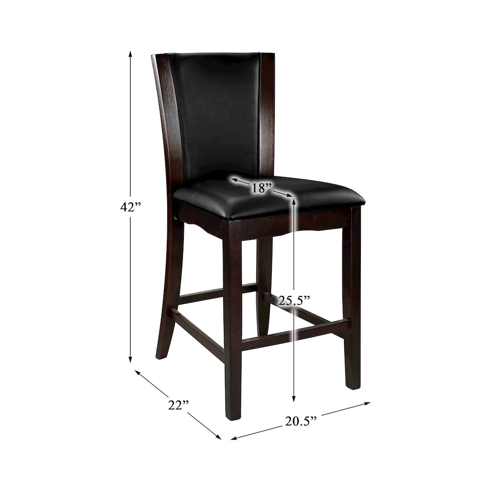 Daisy Wood Counter Height Dining Chair, set of 2 in Brown