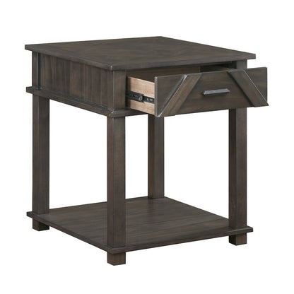 Lakeside Rubberwood End Table in Brown