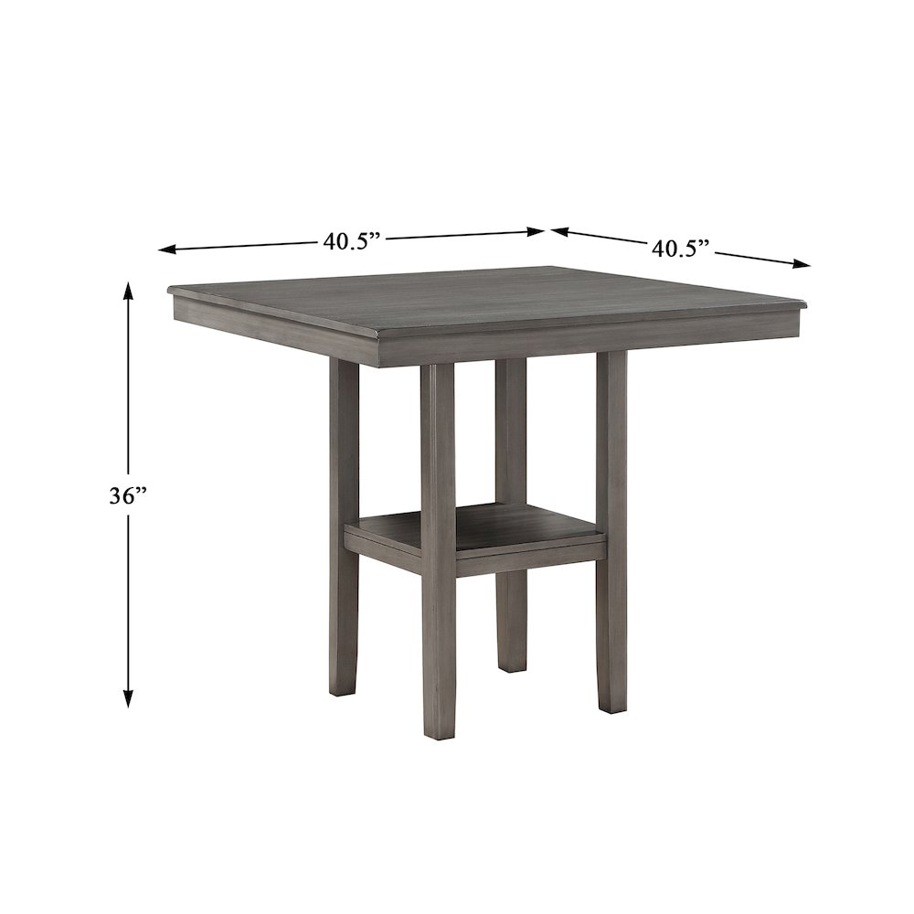 Sharon Wood Veneer Counter Height Dining Table Set (Set of 5) in Gray