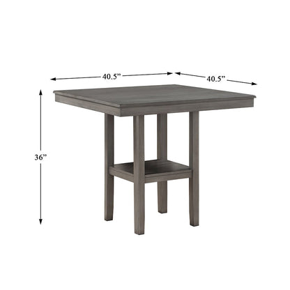 Sharon Wood Veneer Counter Height Dining Table Set (Set of 5) in Gray