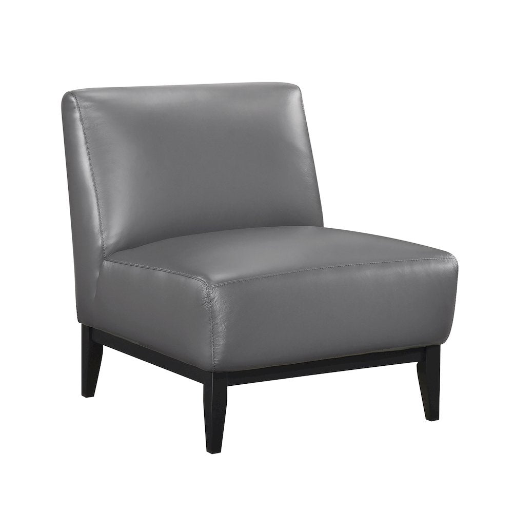 Houghton Leather Accent Chair in Dark Gray