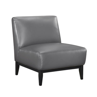 Houghton Leather Accent Chair in Dark Gray