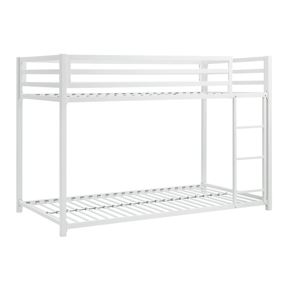 Jovie Metal Twin Over Twin Metal Bunk Bed in White