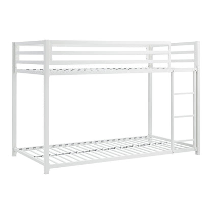 Jovie Metal Twin Over Twin Metal Bunk Bed in White