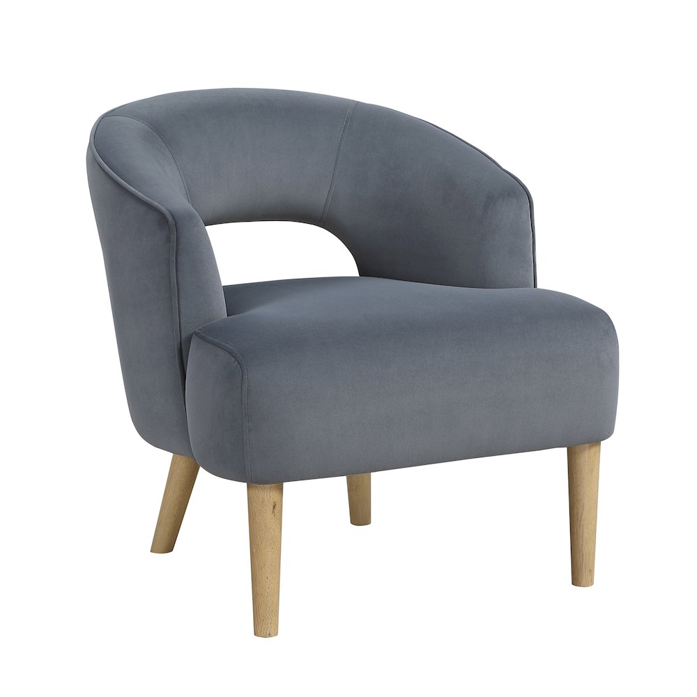 Dorset Velvet Accent Chair in Dark Gray
