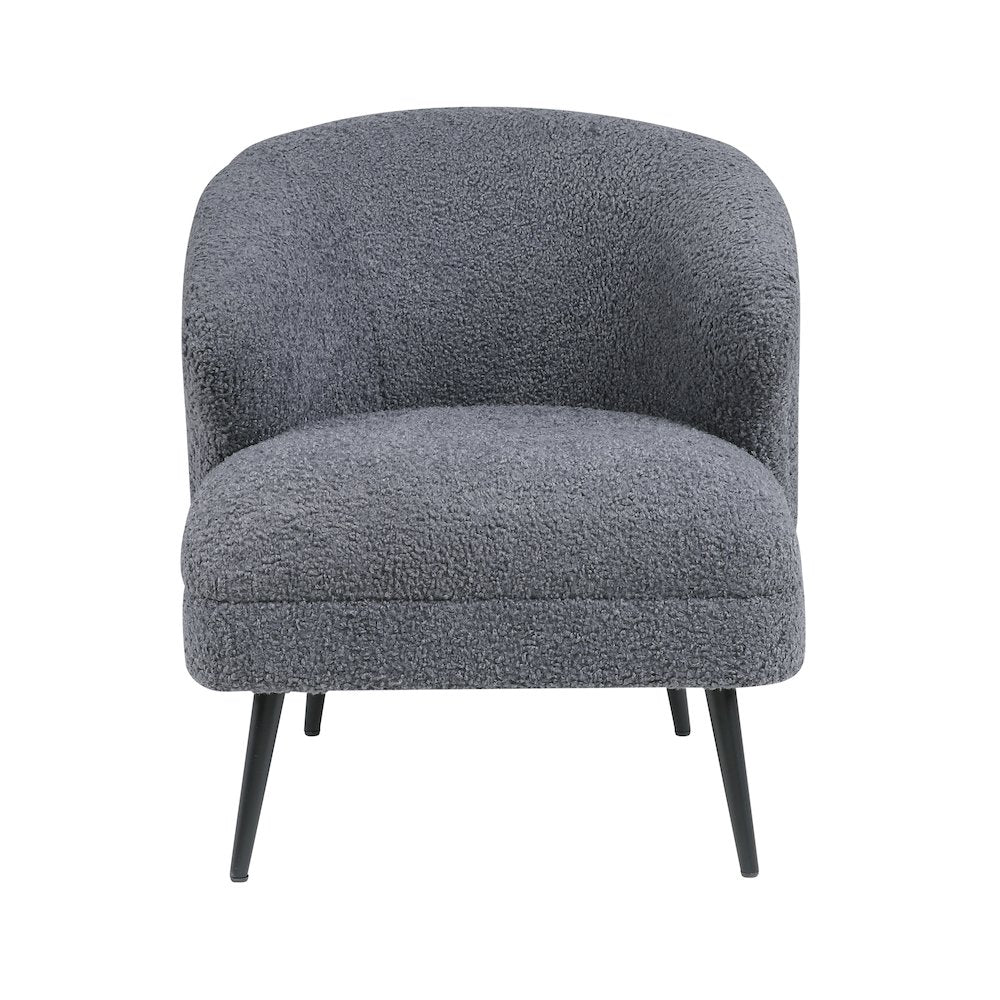 Woodway Boucle Accent Chair in Dark Gray