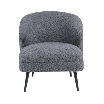 Woodway Boucle Accent Chair in Dark Gray