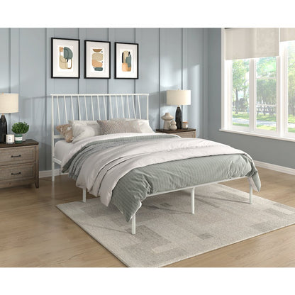 Augusta Metal Eastern King Metal Platform Bed in White