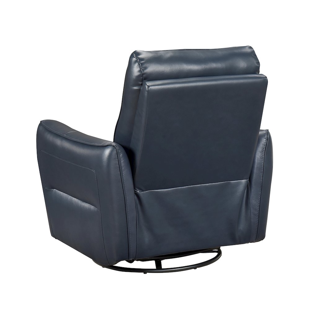 Thomas Leather Swivel Glider Reclining Chair in Dark Blue