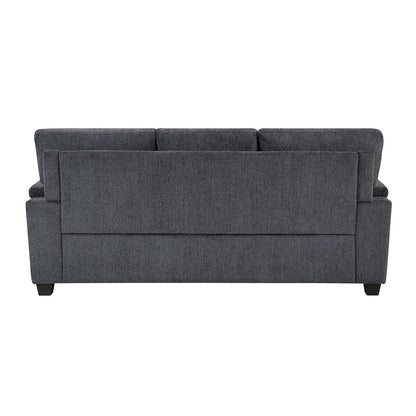 Chelsea Chenille 2pc Set: Sofa, Loveseat in Dark Gray
