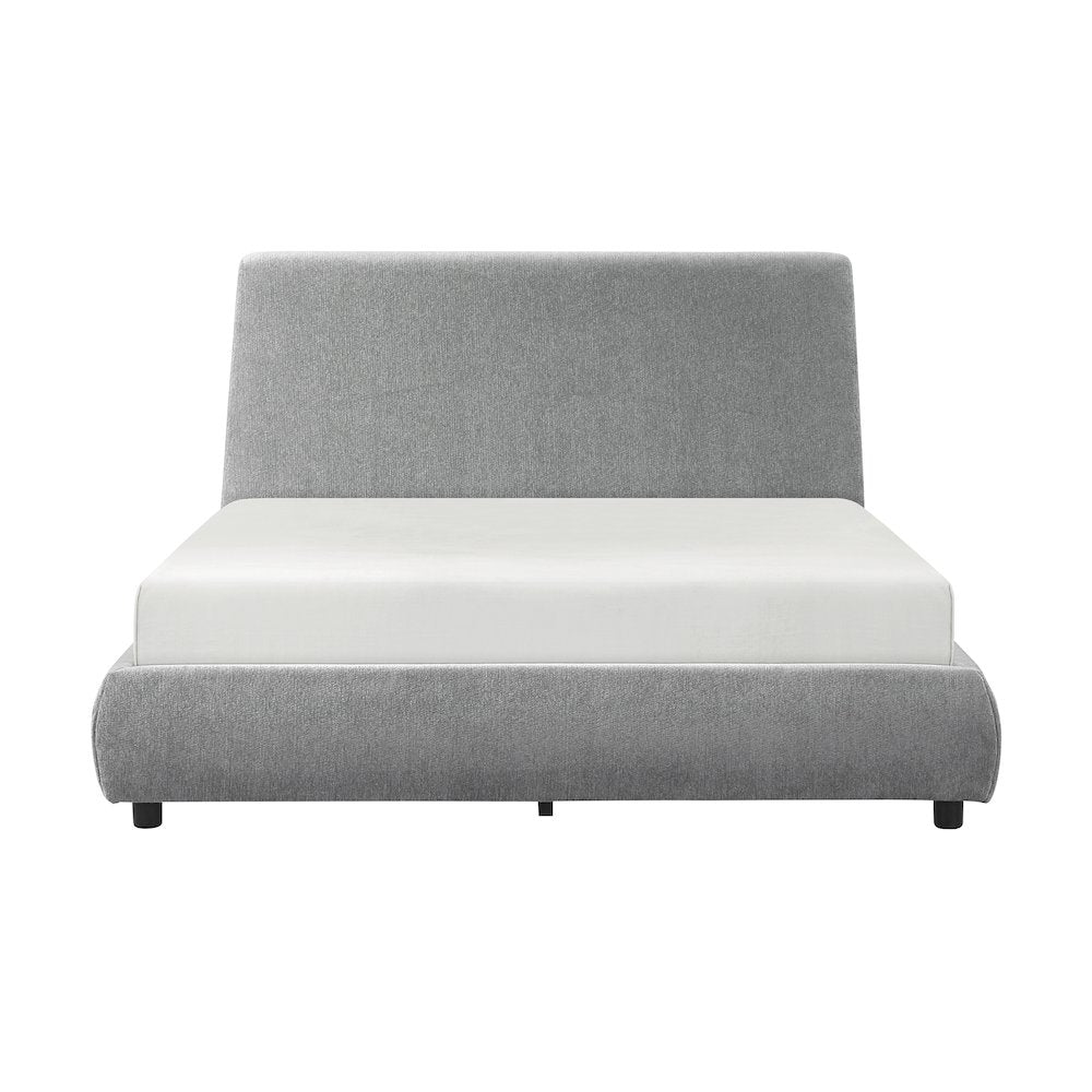 Alford Chenille California King Platform Bed in Gray