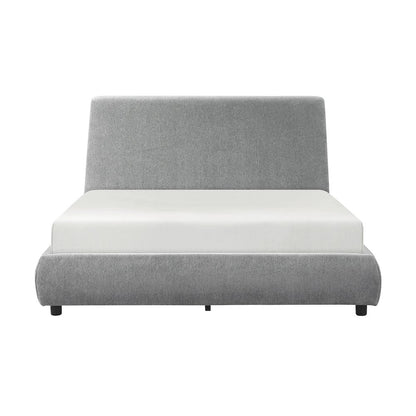 Alford Chenille California King Platform Bed in Gray