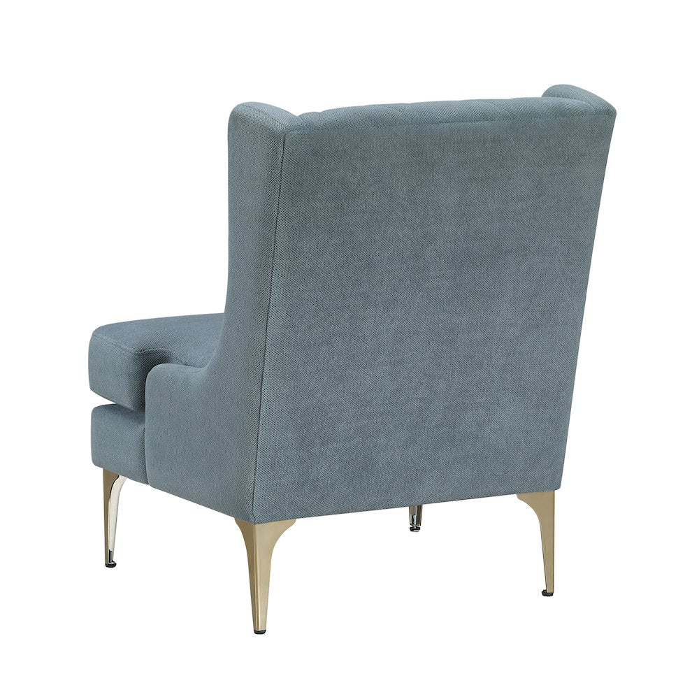 Savoy Chenille Accent Chair in Blue