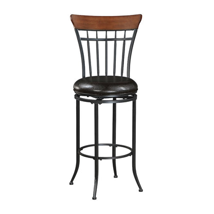 Ira Faux Leather Swivel Pub Height Chair in Brown