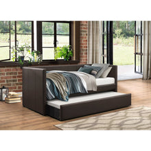 Adra Faux Leather Daybed in Brown
