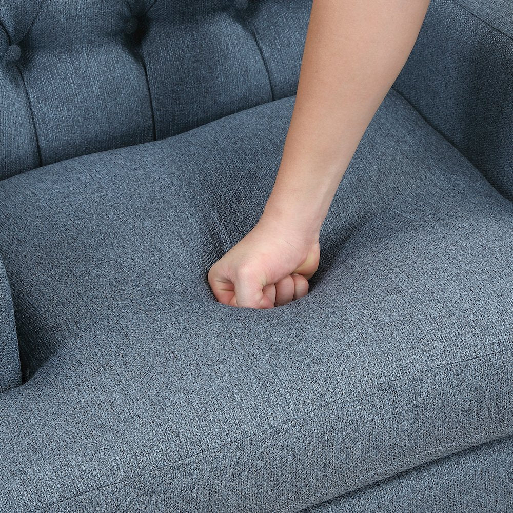 Quent Textured Accent Chair in Blue