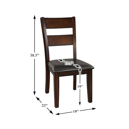 Mantello Wood Dining Room Side Chair, set of 2 in Dark brown