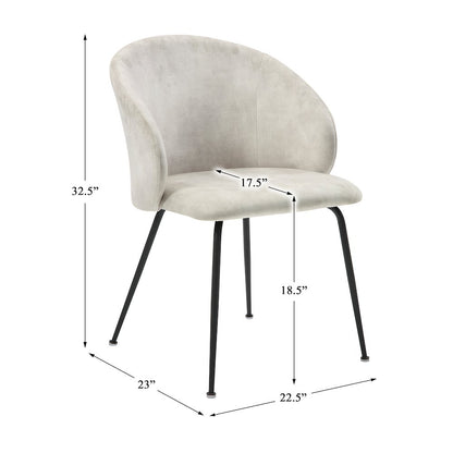Cosimo Velvet Dining Room Side Chair, set of 2 in Beige