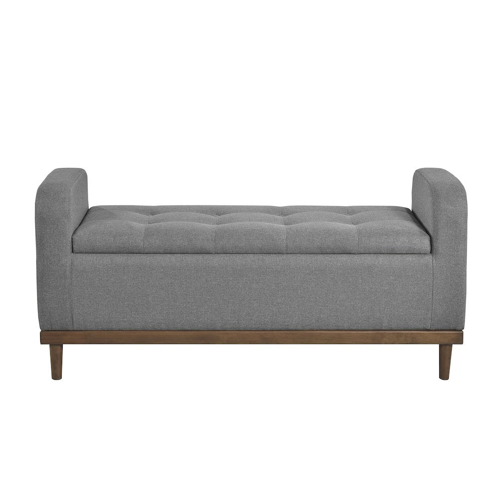 Brigitte Textured Lift Top Storage Bench in Gray