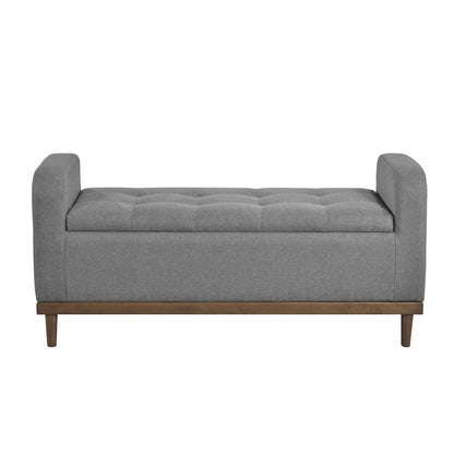 Brigitte Textured Lift Top Storage Bench in Gray