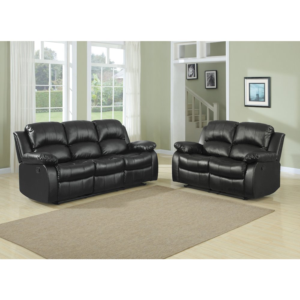 Cranley Microfiber Double Reclining Loveseat in Brown