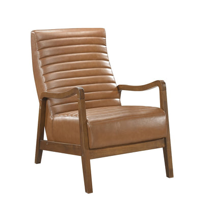 Rupert Faux leather Accent Chair in Matt Brown